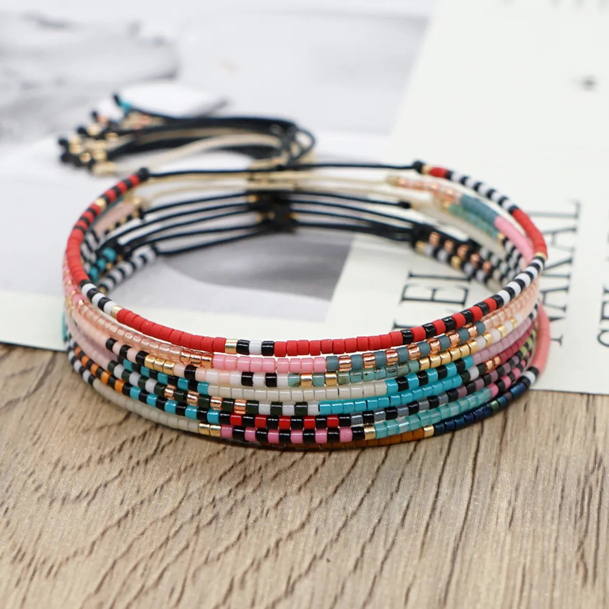 Simple Style Colorful Glass Wholesale Bracelets