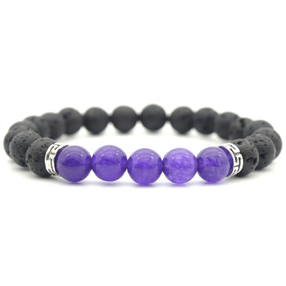 Simple Style Colorful Stone Beaded Unisex Bracelets