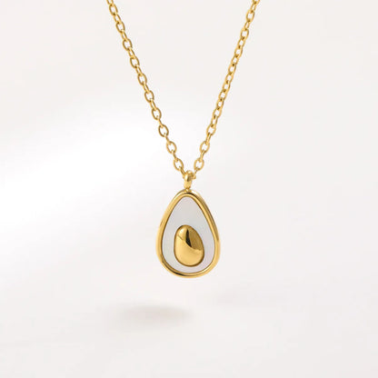 304 Stainless Steel 18K Gold Plated Simple Style Commute Inlay Avocado Acrylic Earrings Necklace