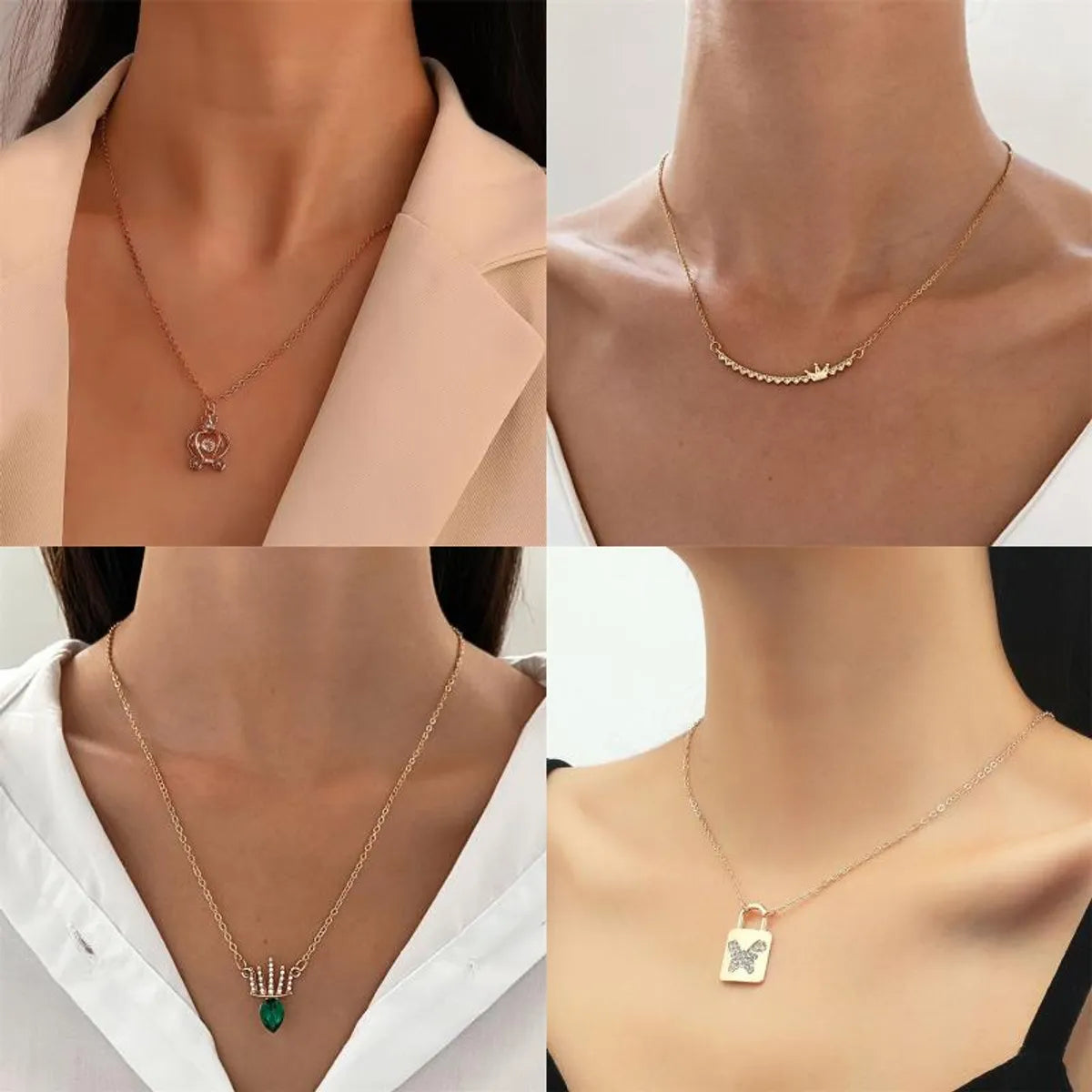 Simple Style Commute Bear Copper Plating Inlay Crystal Rhinestones Zircon 18k Gold Plated Gold Plated Silver Plated Pendant Necklace