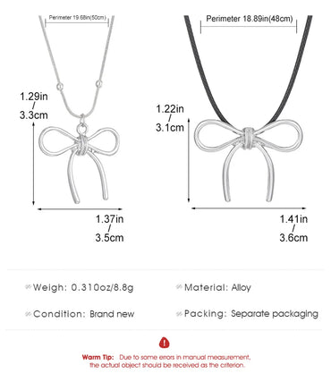 Simple Style Commute Bow Knot Alloy Plating Gold Plated Women's Pendant Necklace