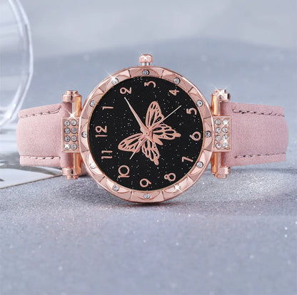 Simple Style Commute Butterfly Buckle Quartz Women'S Watches