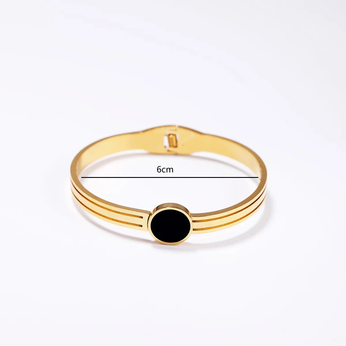 Simple Style Commute Circle Roman Numeral Stainless Steel Plastic Shell Plating 18k Gold Plated Bangle