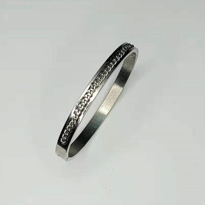 Wholesale Simple Style Commute Circle Titanium Steel Plating Inlay Zircon Rings Bracelets