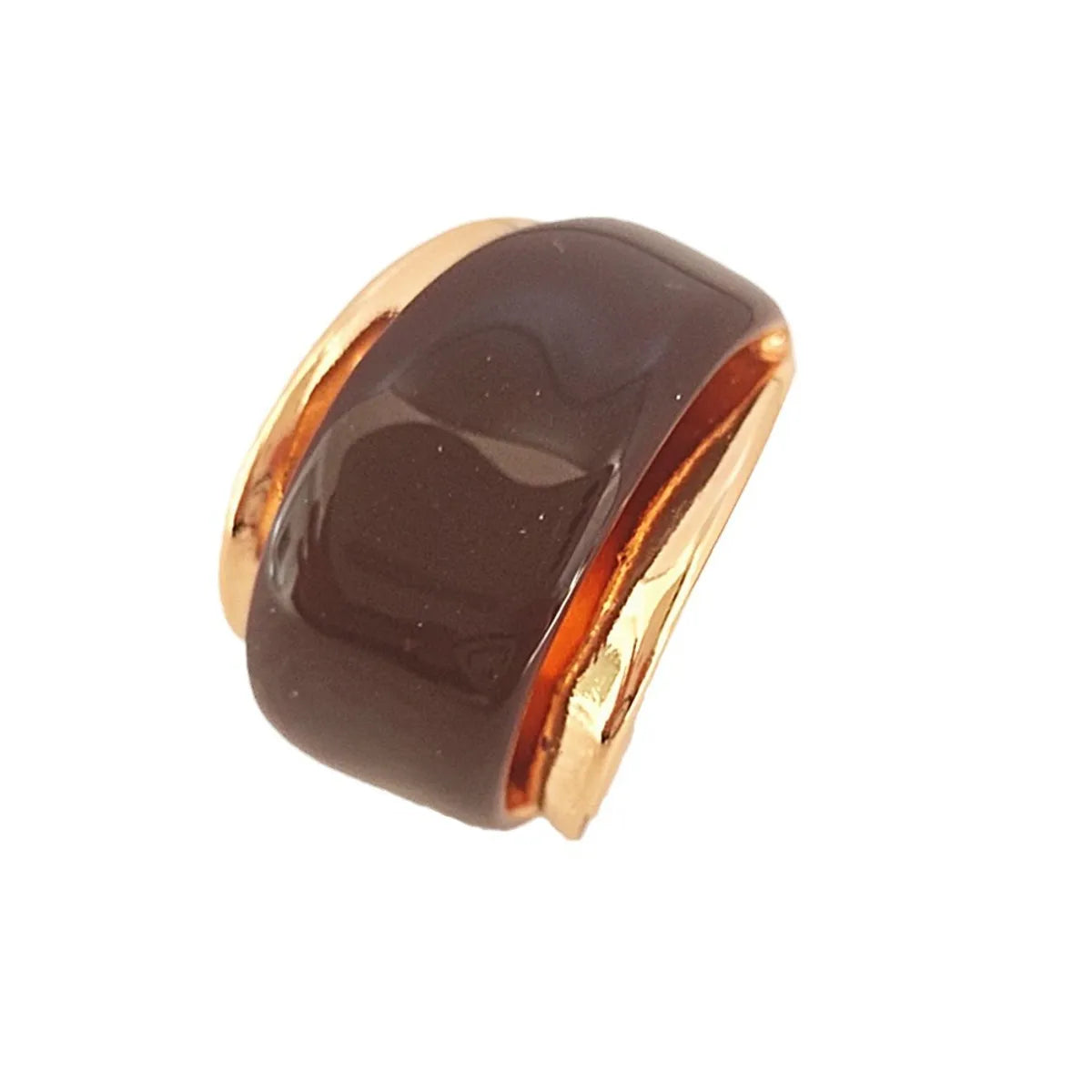 Simple Style Commute Color Block Alloy Copper Enamel Plating Gold Plated Women'S Open Rings