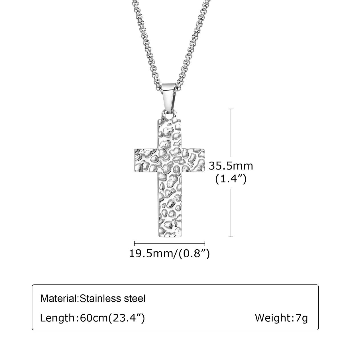 Simple Style Commute Cross 304 Stainless Steel 18K Gold Plated Men'S Pendant Necklace