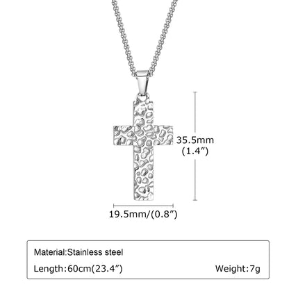 Simple Style Commute Cross 304 Stainless Steel 18K Gold Plated Men'S Pendant Necklace