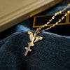 Simple Style Commute Cross Copper Plating Inlay Zircon 18k Gold Plated Women'S Pendant Necklace