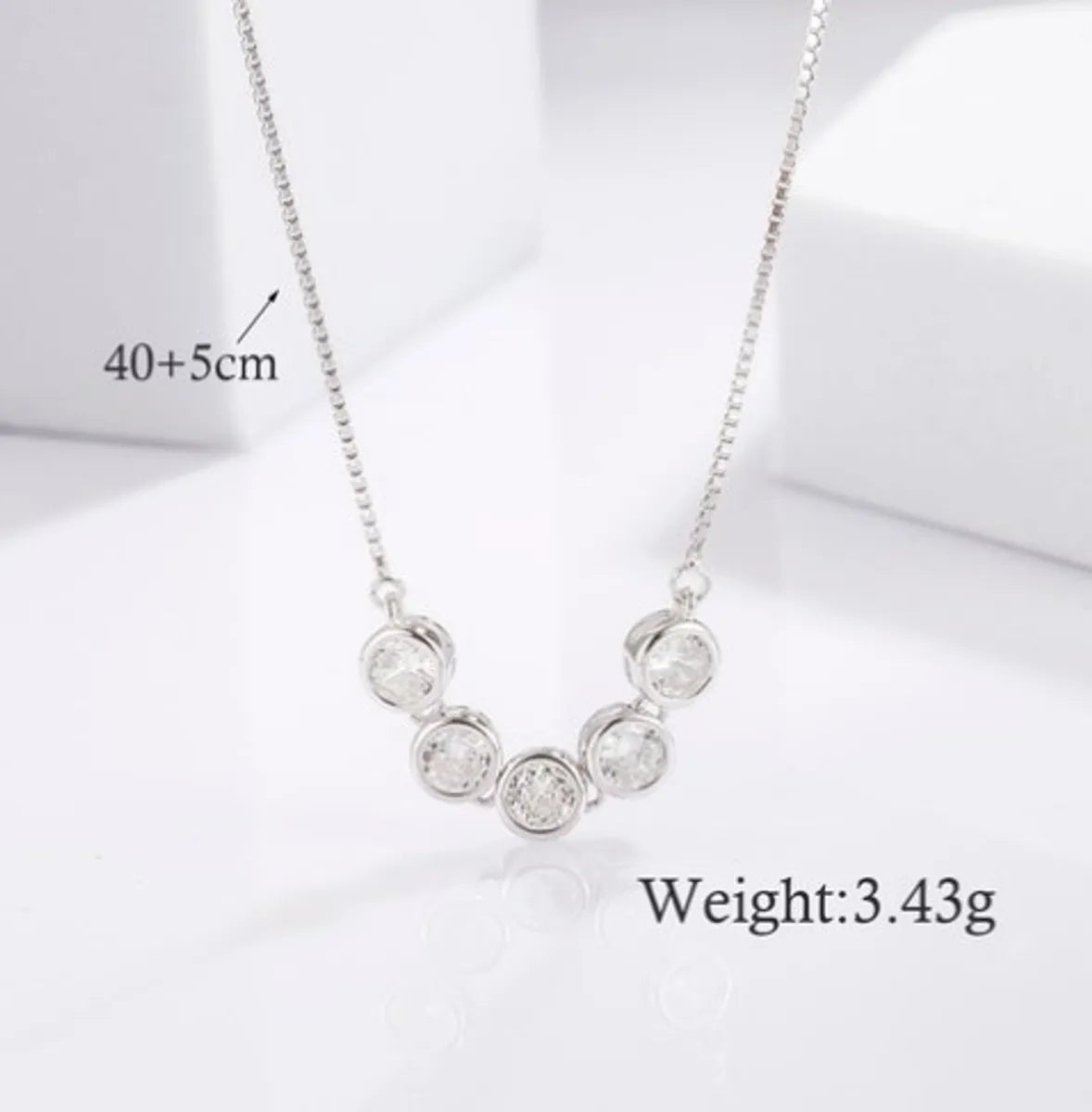 Simple Style Commute Cross Letter Sterling Silver Plating Inlay Zircon White Gold Plated Pendant Necklace