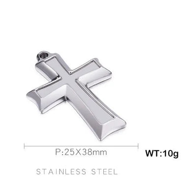 1 Piece Stainless Steel 18K Gold Plated Cross