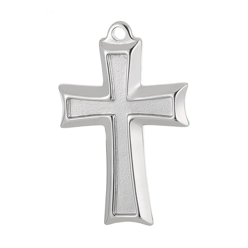 1 Piece Stainless Steel 18K Gold Plated Cross