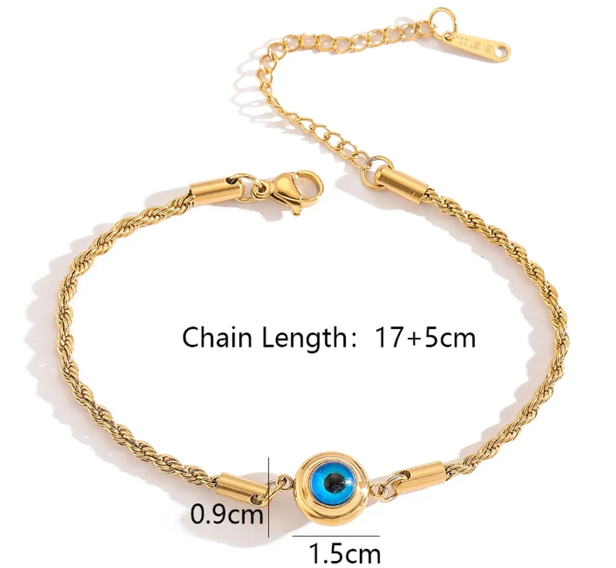 Simple Style Commute Devil's Eye Titanium Steel Plating 18k Gold Plated Bracelets