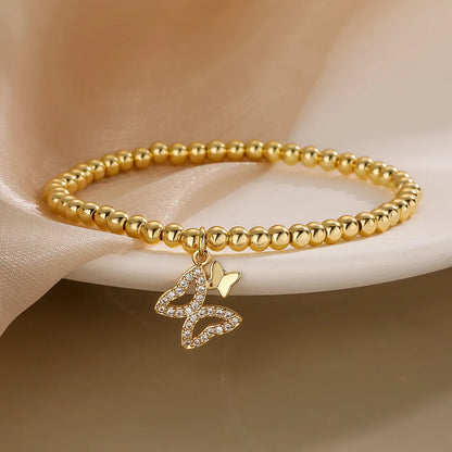 Simple Style Commute Dragonfly Butterfly Copper 18k Gold Plated Zircon Bracelets In Bulk