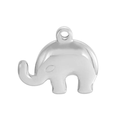 1 Piece Stainless Steel 18K Gold Plated Animal Elephant Pendant