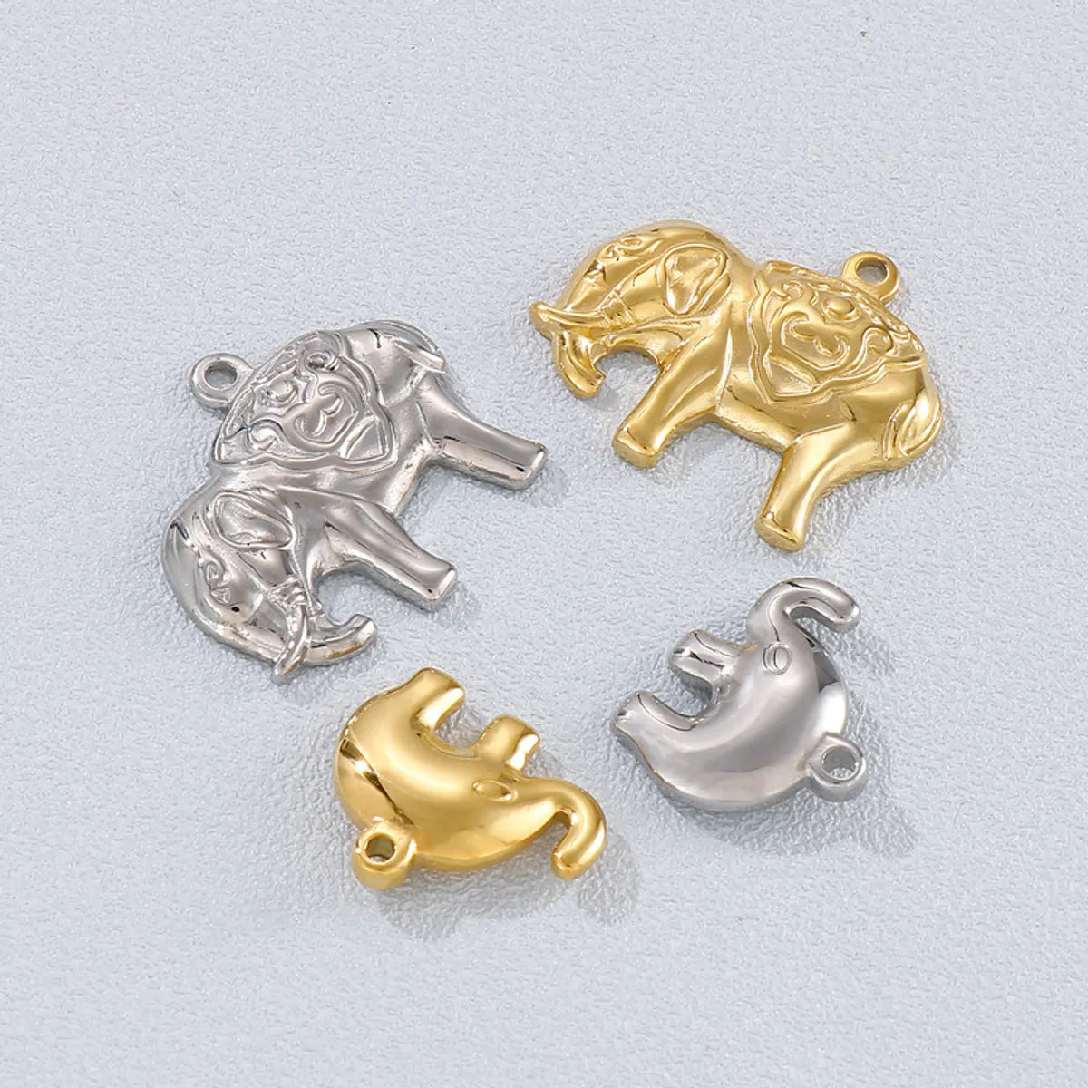 1 Piece Stainless Steel 18K Gold Plated Animal Elephant Pendant