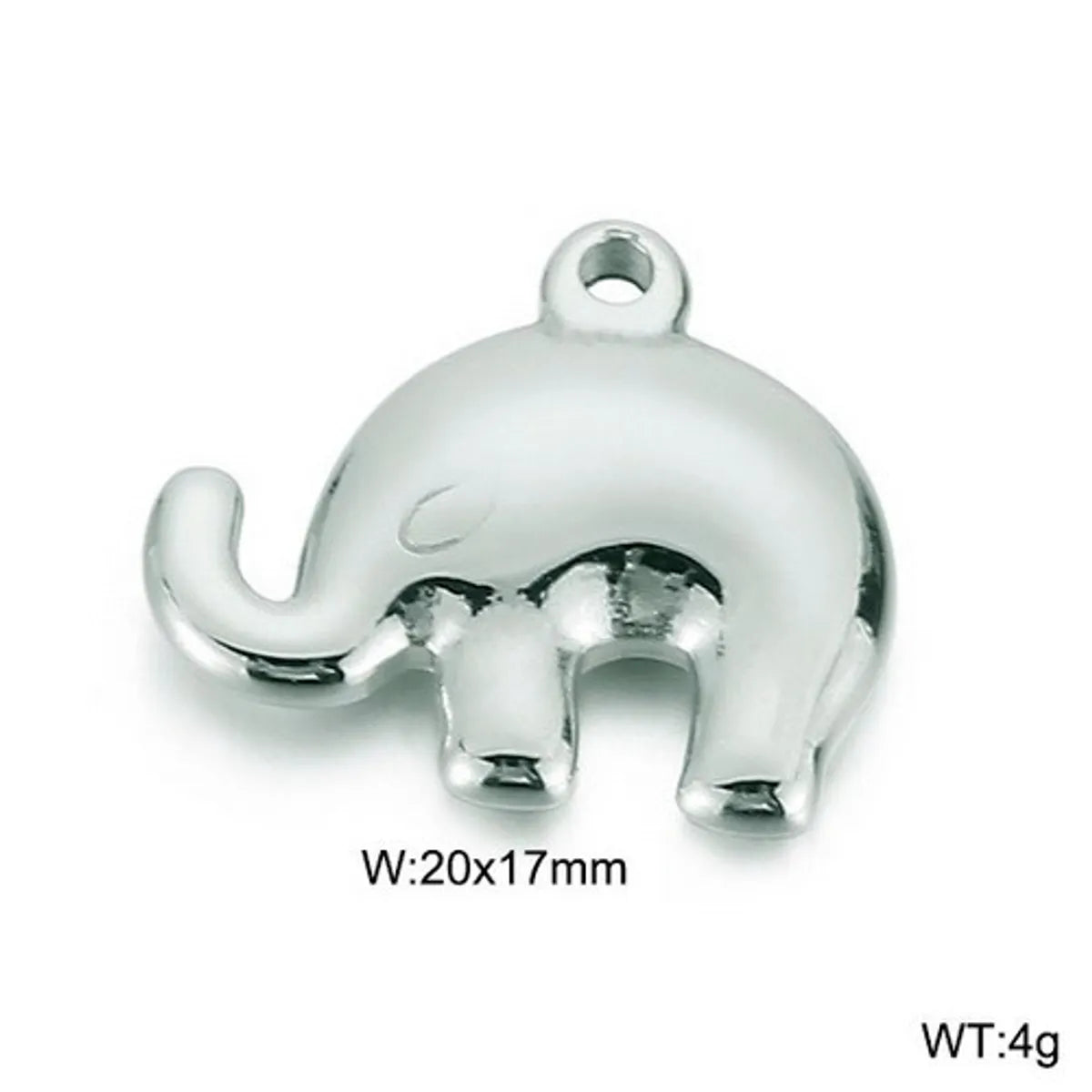 1 Piece Stainless Steel 18K Gold Plated Animal Elephant Pendant