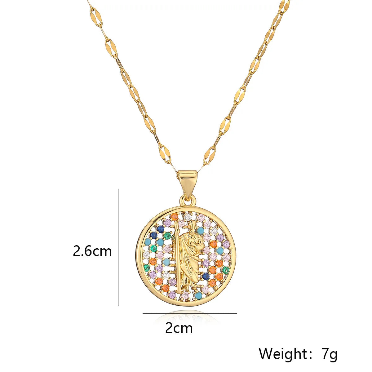 Simple Style Commute Geometric Copper 18k Gold Plated Zircon Pendant Necklace In Bulk