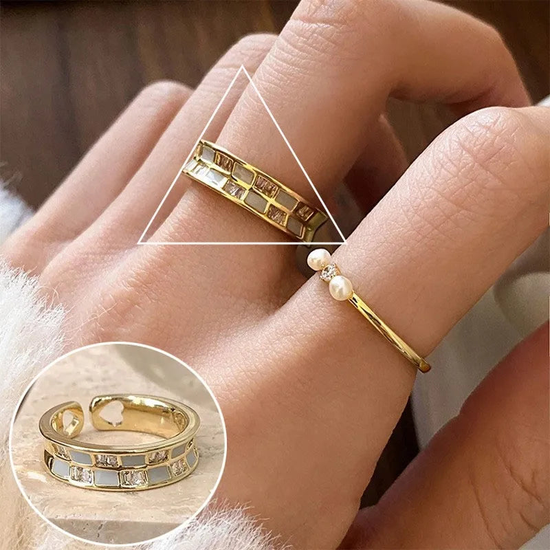 Simple Style Commute Geometric Copper Zircon Rings In Bulk