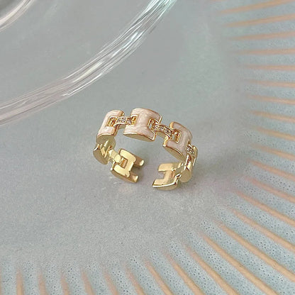 Simple Style Commute Geometric Copper Zircon Rings In Bulk