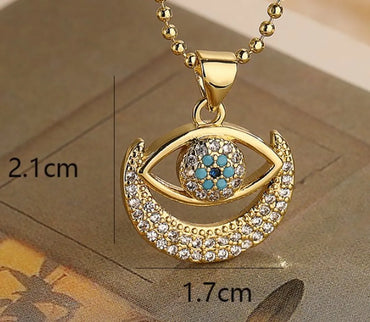 Simple Style Commute Geometric Devil'S Eye Copper 18k Gold Plated Zircon Jewelry Set In Bulk