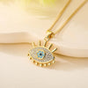 Simple Style Commute Geometric Devil'S Eye Stainless Steel Copper 18k Gold Plated Zircon Pendant Necklace In Bulk