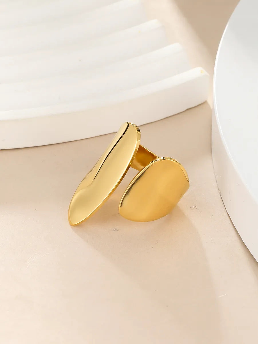 Simple Style Commute Geometric Stainless Steel Plating 18k Gold Plated Open Rings