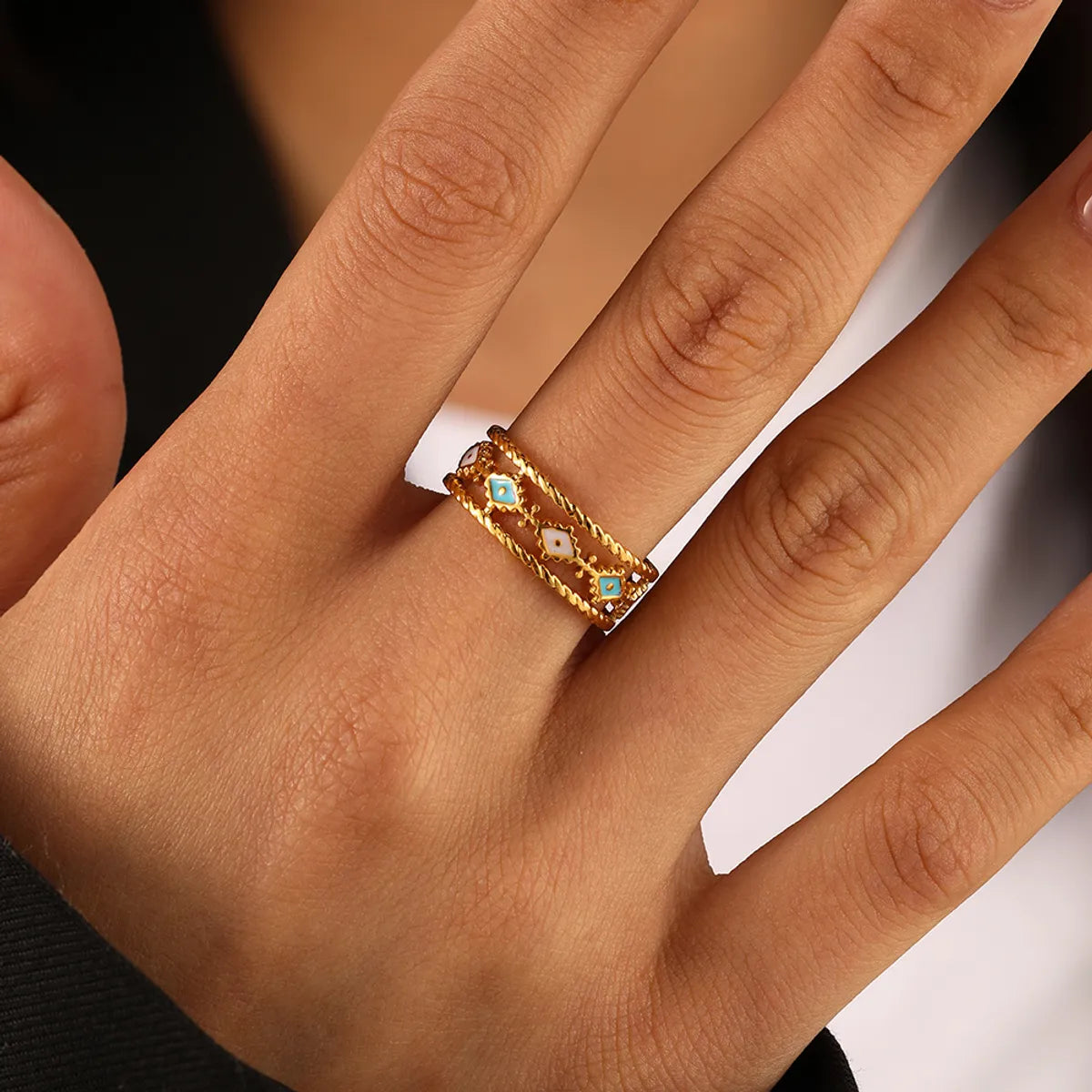 Simple Style Commute Geometric Stainless Steel Plating Gold Plated Rings