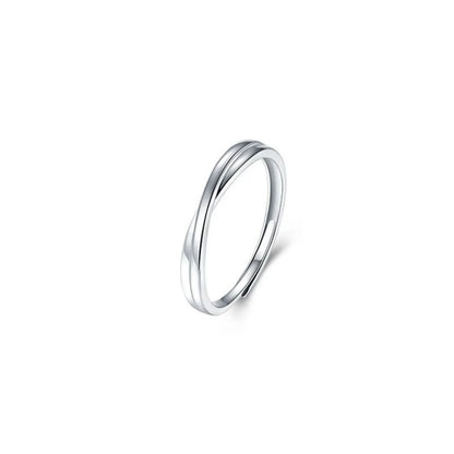 Simple Style Commute Geometric Sterling Silver Open Rings