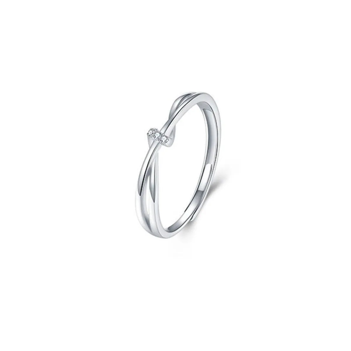 Simple Style Commute Geometric Sterling Silver Open Rings