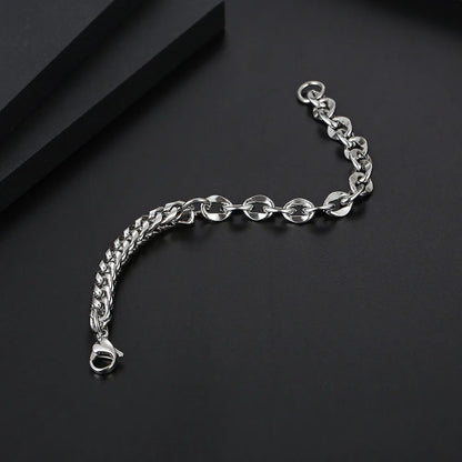 Simple Style Commute Geometric Titanium Steel Polishing Unisex Bracelets