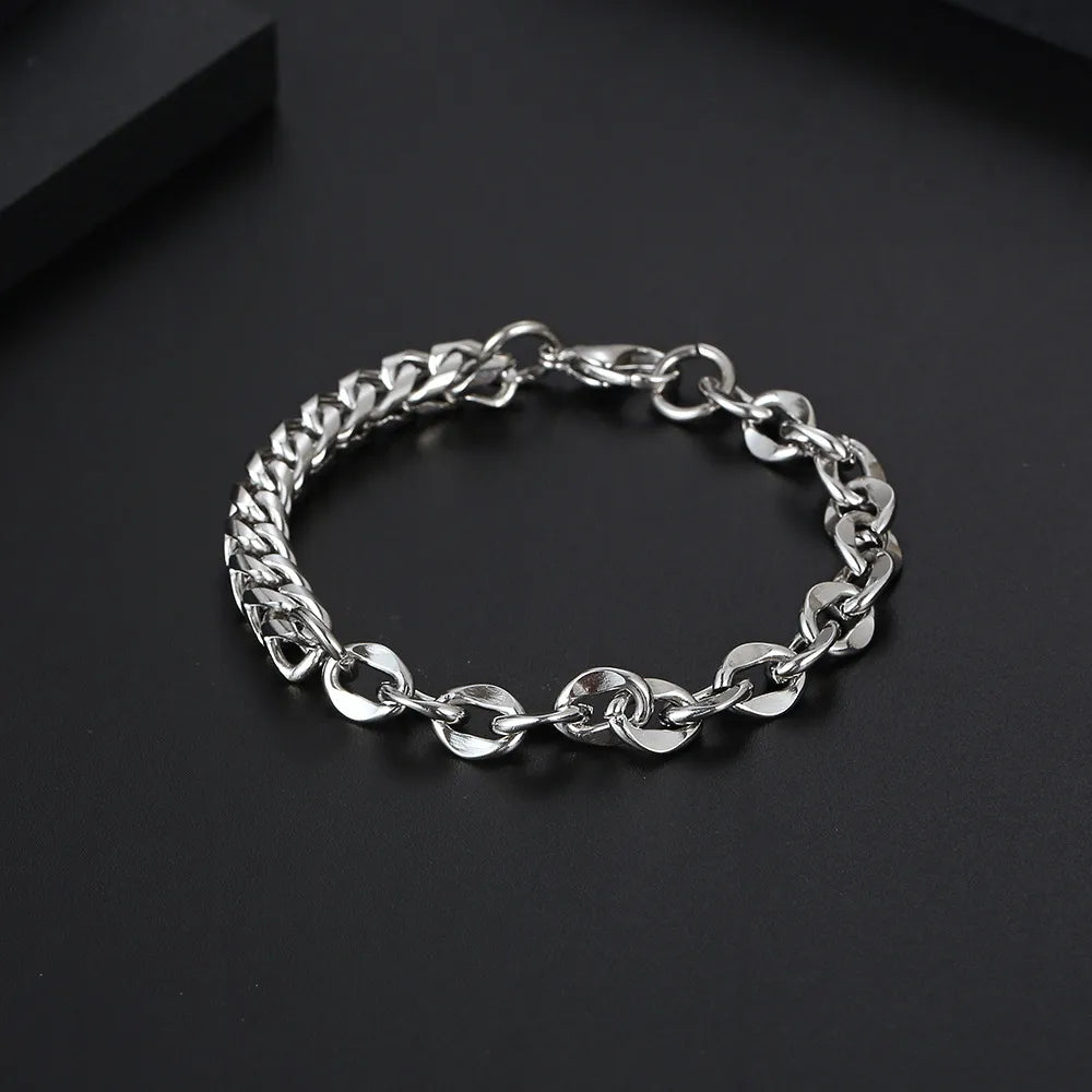 Simple Style Commute Geometric Titanium Steel Polishing Unisex Bracelets