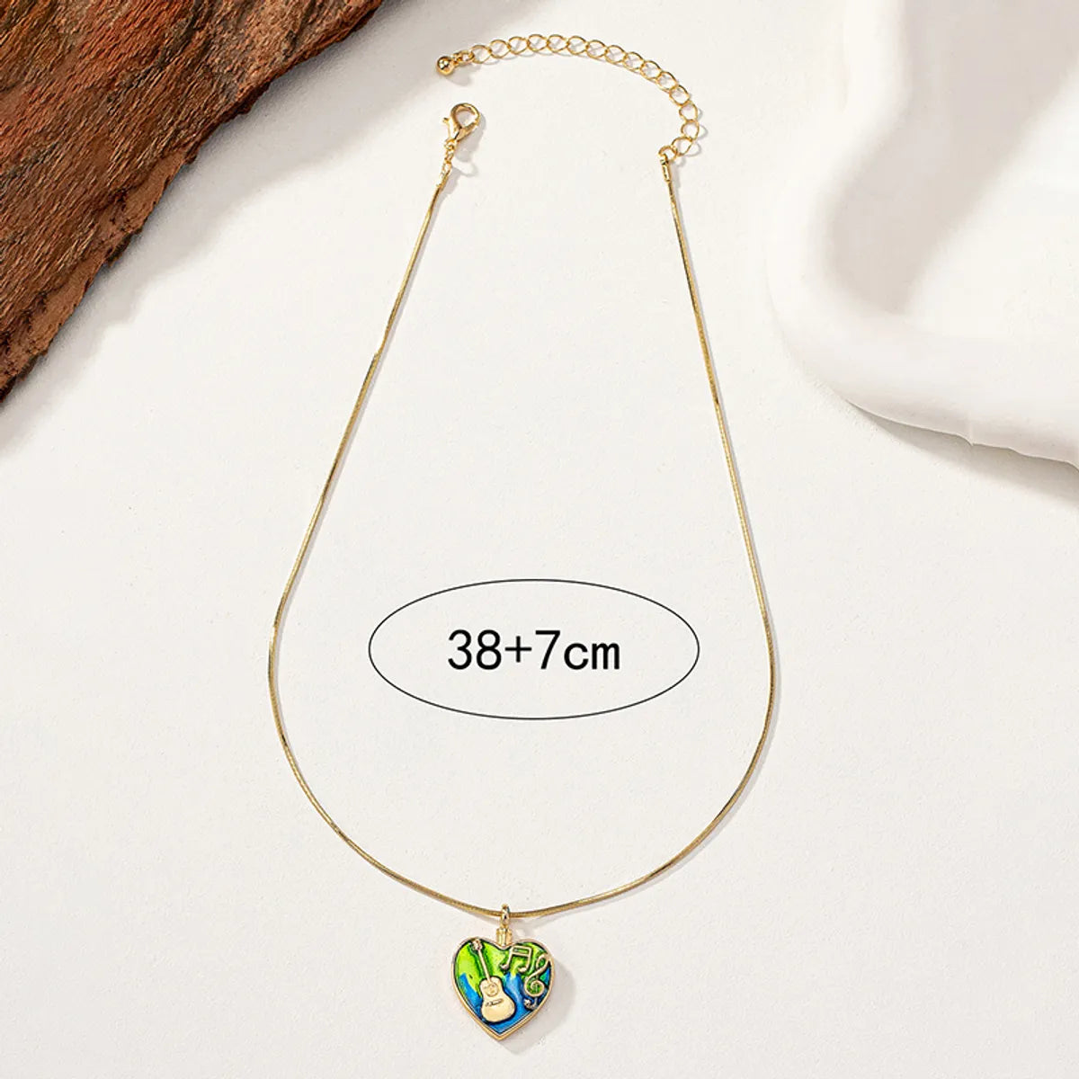 Simple Style Commute Heart Shape Alloy Enamel Plating 14k Gold Plated Women's Pendant Necklace