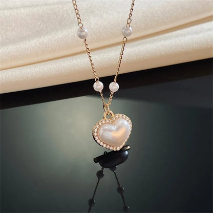 Simple Style Commute Heart Shape Alloy Inlay Pearl Women'S Jewelry Set