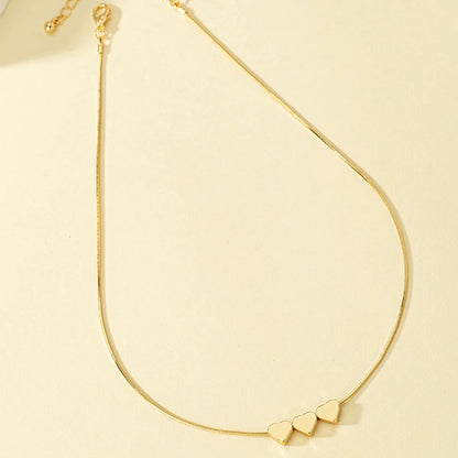 Simple Style Commute Heart Shape Alloy Plating 14k Gold Plated Women's Necklace