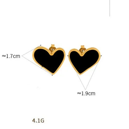 Simple Style Commute Heart Shape Arylic Titanium Steel 18K Gold Plated Women'S Earrings