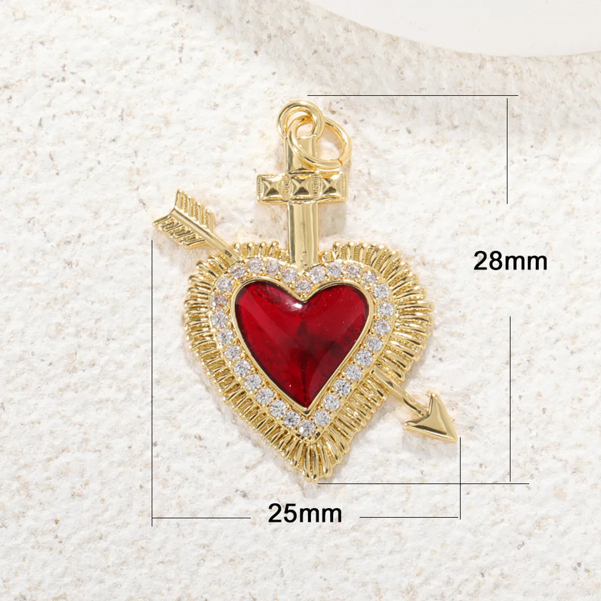 1 Piece Copper Zircon Gold Plated Inlay Pendant