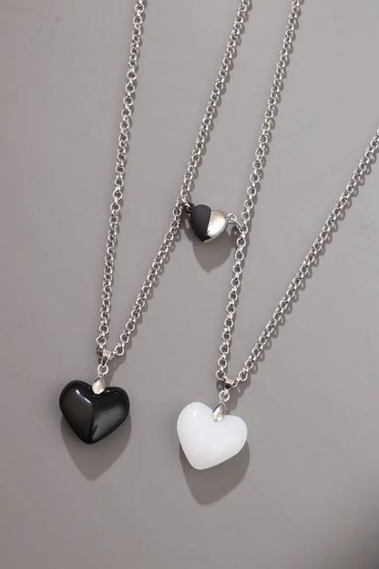 Simple Style Commute Heart Shape Gem Chain Unisex Necklace