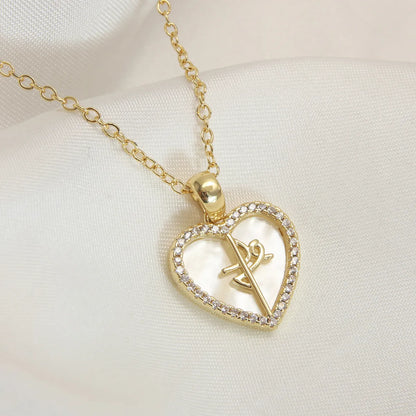 Simple Style Commute Heart Shape Life Tree Eye 18K Gold Plated Shell 304 Stainless Steel Shell Wholesale Pendant Necklace