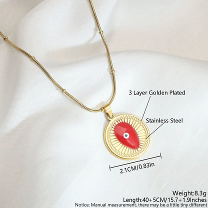 Simple Style Commute Heart Shape Life Tree Eye 18K Gold Plated Shell 304 Stainless Steel Shell Wholesale Pendant Necklace