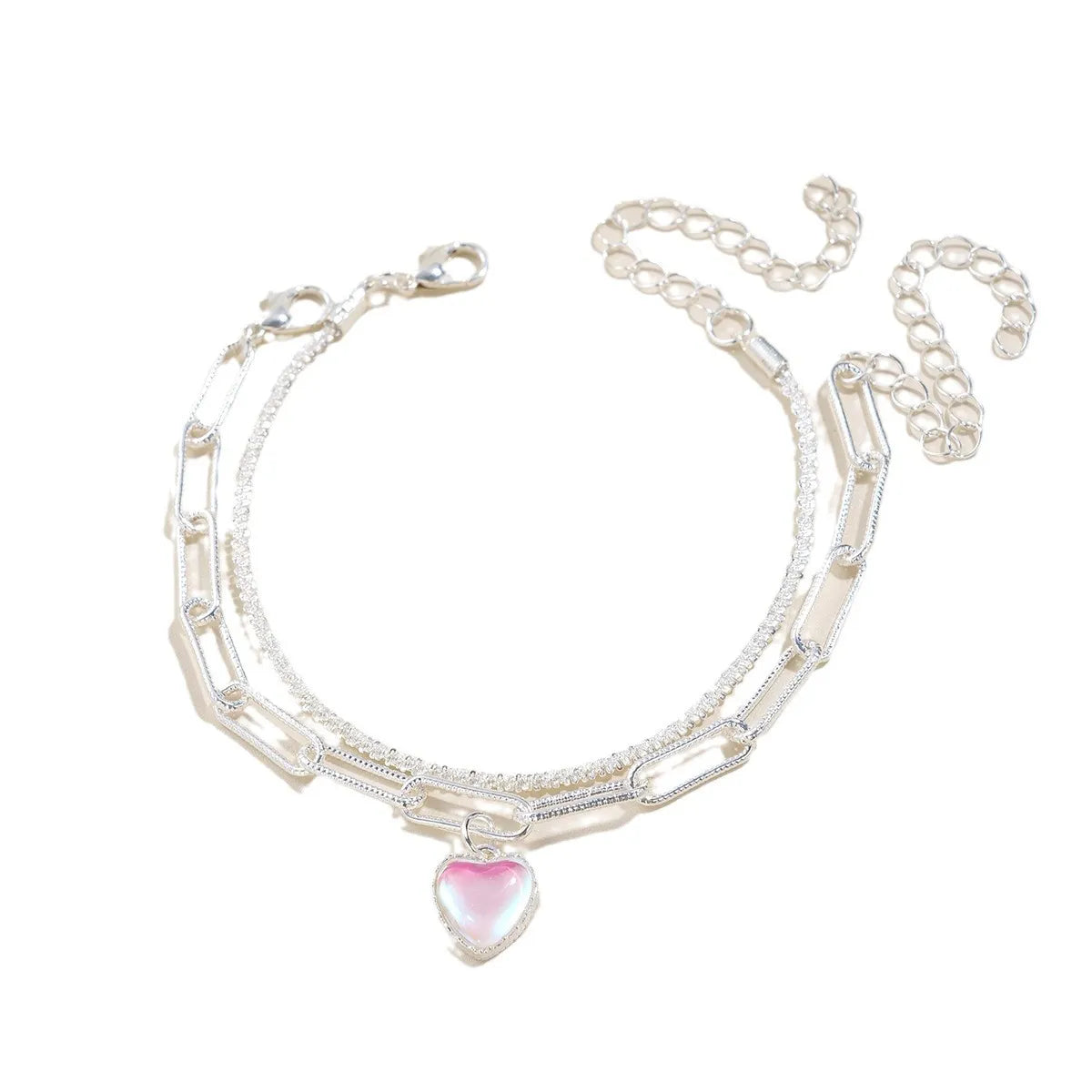 Simple Style Commute Heart Shape Opal Alloy Wholesale Bracelets