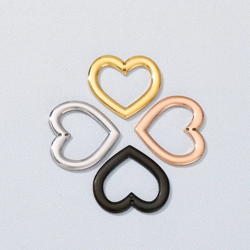 1 Piece Stainless Steel 18K Gold Plated Heart Shape