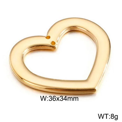 1 Piece Stainless Steel 18K Gold Plated Heart Shape