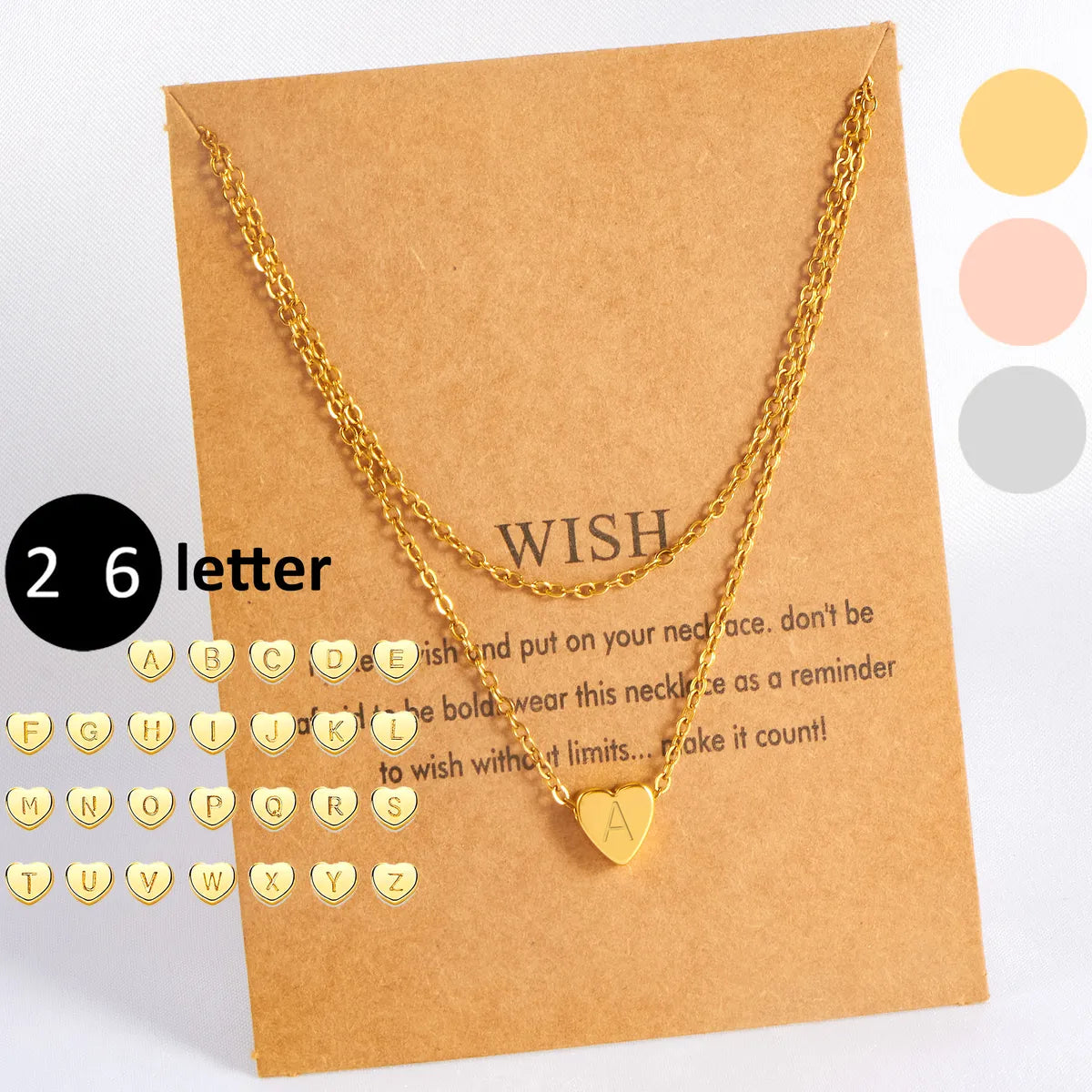 Simple Style Commute Heart Shape Stainless Steel Copper Plating 18k Gold Plated Pendant Necklace