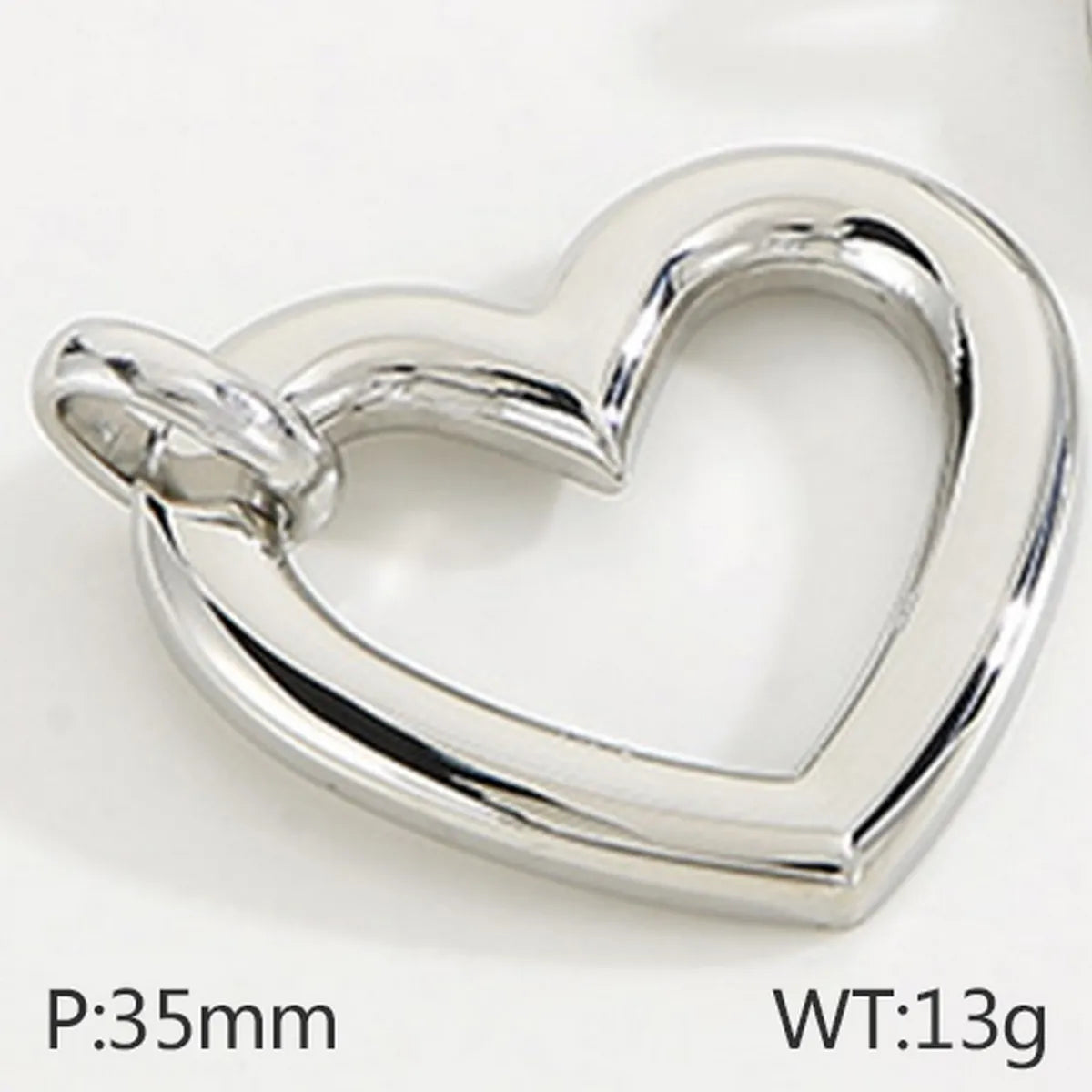 1 Piece Stainless Steel Rhinestones 18K Gold Plated Heart Shape