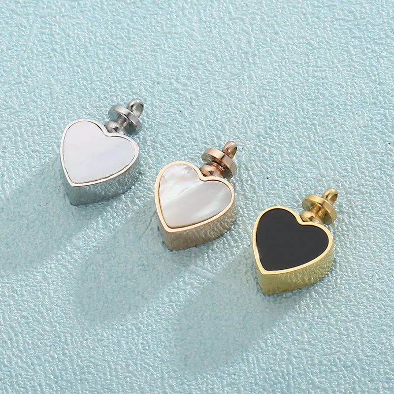 1 Piece Stainless Steel Shell 18K Gold Plated Heart Shape