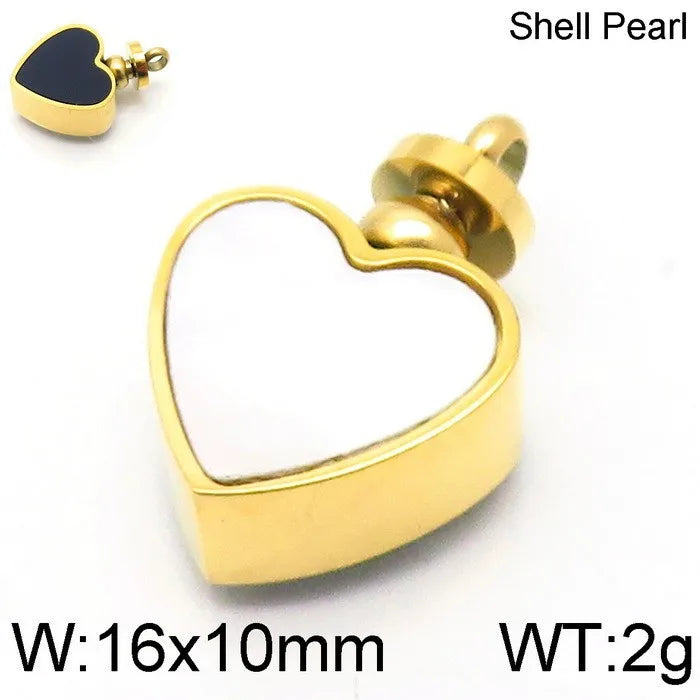 1 Piece Stainless Steel Shell 18K Gold Plated Heart Shape