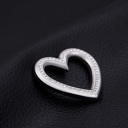 Stainless Steel Zircon 18K Gold Plated Heart Shape