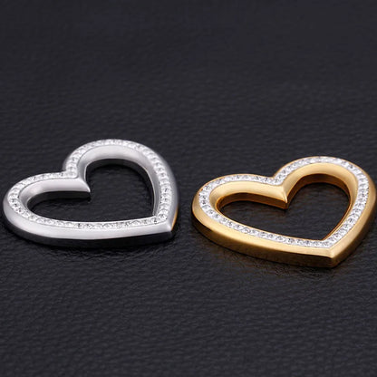 Stainless Steel Zircon 18K Gold Plated Heart Shape