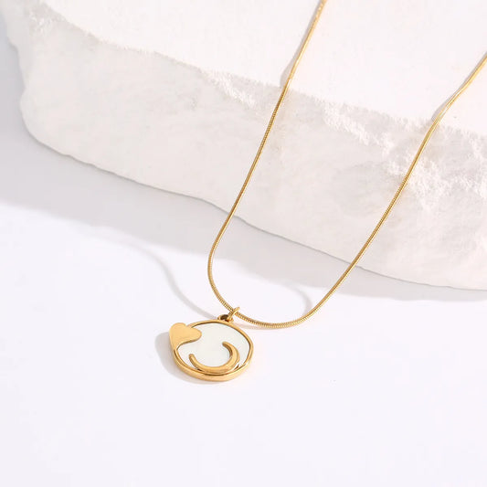 Simple Style Commute Heart Shape Stainless Steel Plating 18k Gold Plated Pendant Necklace