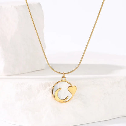 Simple Style Commute Heart Shape Stainless Steel Plating 18k Gold Plated Pendant Necklace